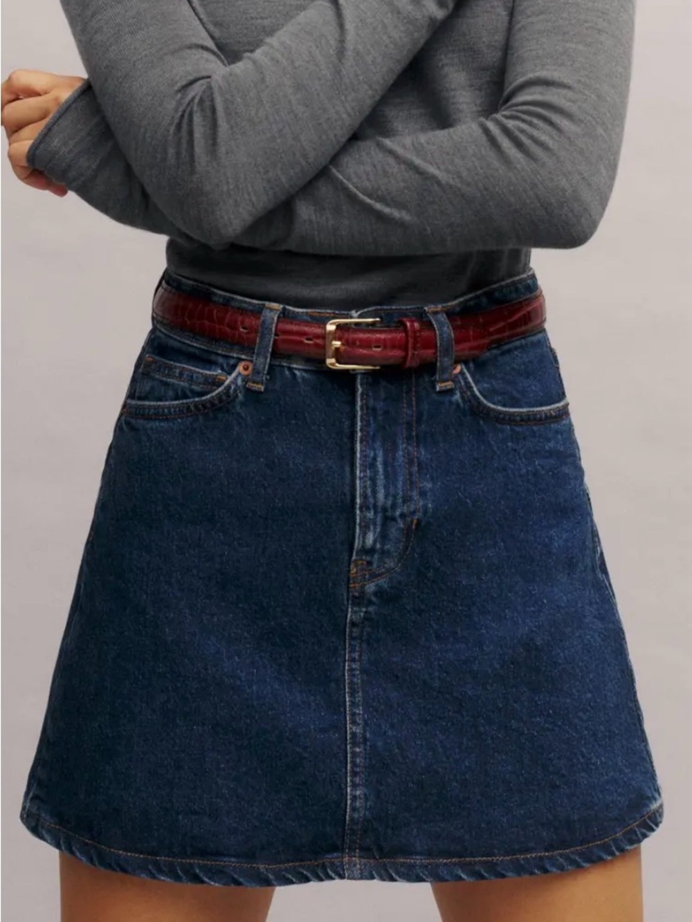 Reformation Lydia High Rise Denim Mini Skirt